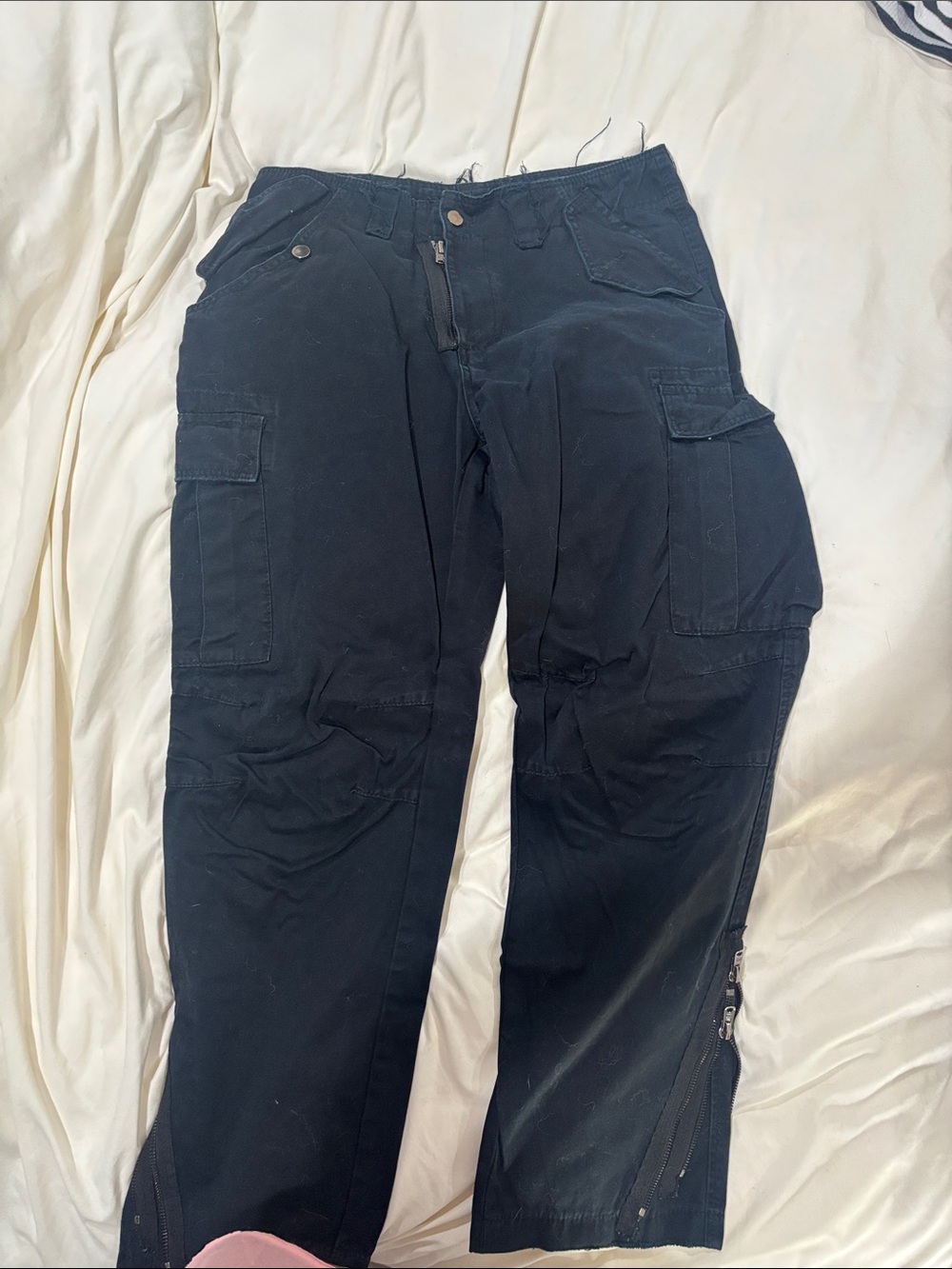 MNML Black Utility Cargo Pants with Ankle Zippers